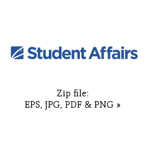 Blue Student Affairs primary graphic link to zip file with eps, jpg, pdf and png versions