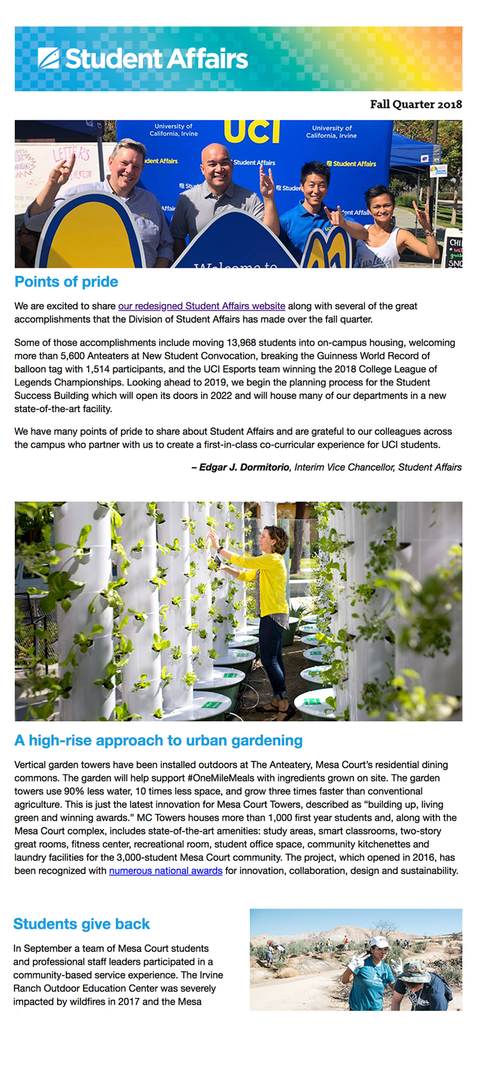 Fall 2018 SA Newsletter