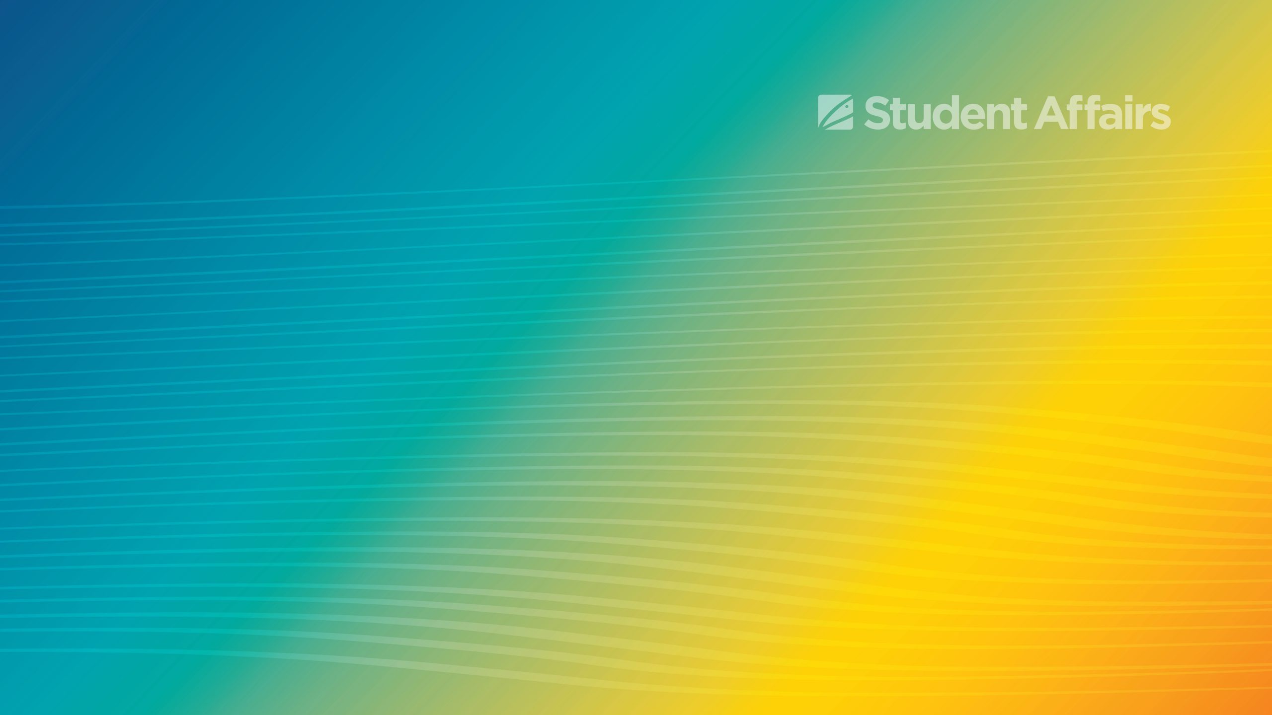 Blue gold gradient with Student Affairs graphic and light white wavy lines in a pattern throughout