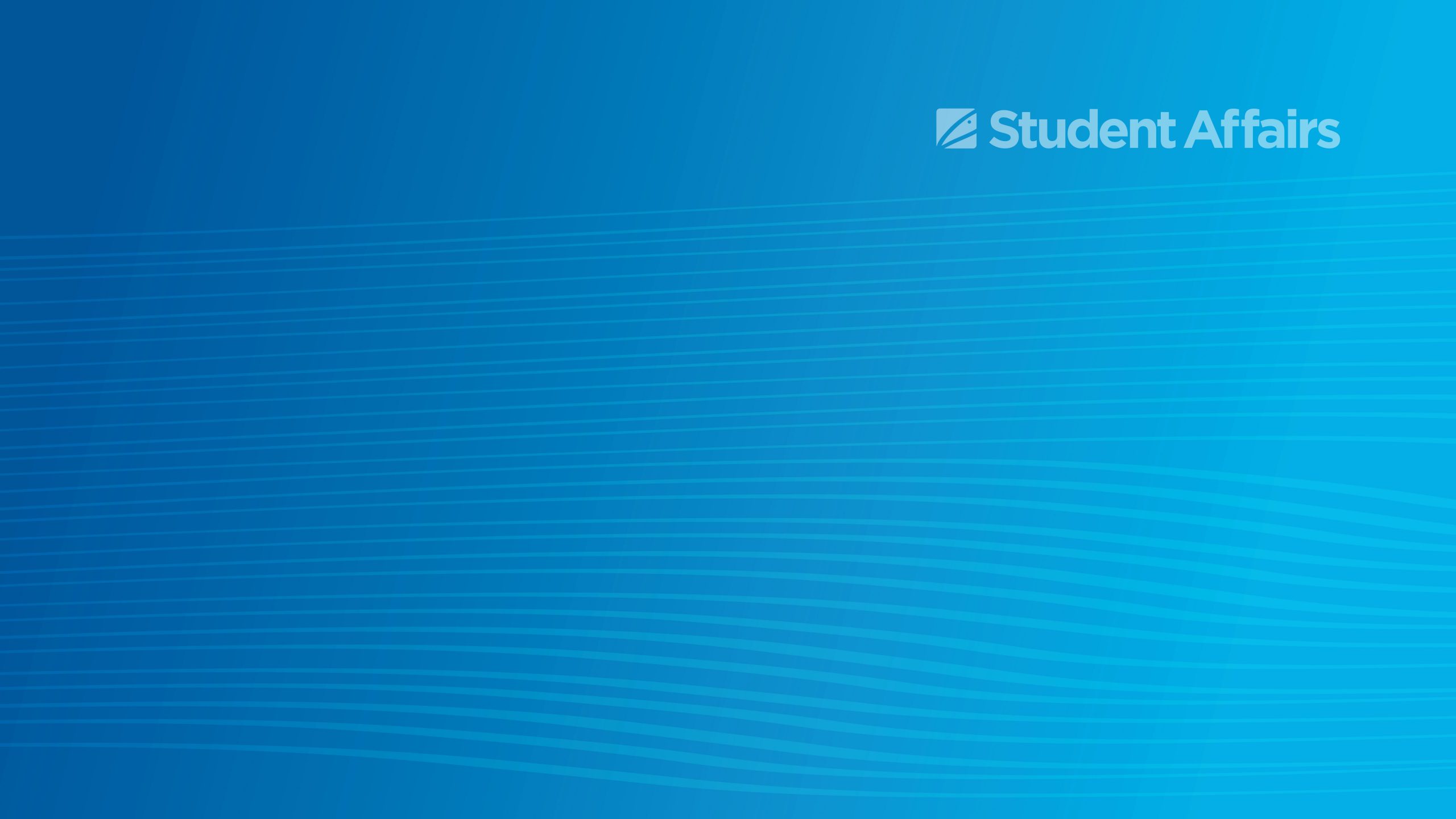 Blue gradient with Student Affairs graphic and light white wavy lines in a pattern throughout background