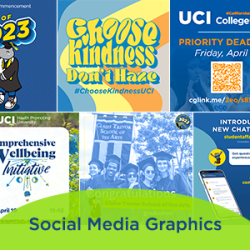 Collage of social media graphics created by SA Comms. Text: Social Media Graphics