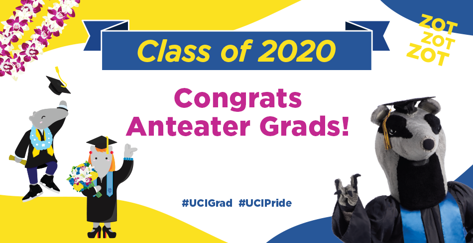 celebratory graphic for graduating anteaters